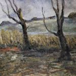 Oljemålning, Gideon Börje (1891-1965), träd, signerad, 39x44